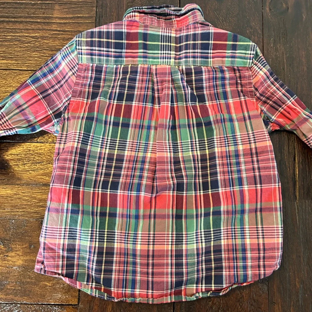 Ralph Lauren Natural Stretch Button Down Plaid Shirt - Red, Green, Blue
